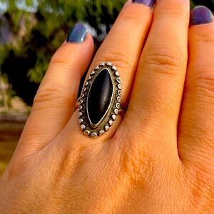 Mexican Black Onyx Silver Ring